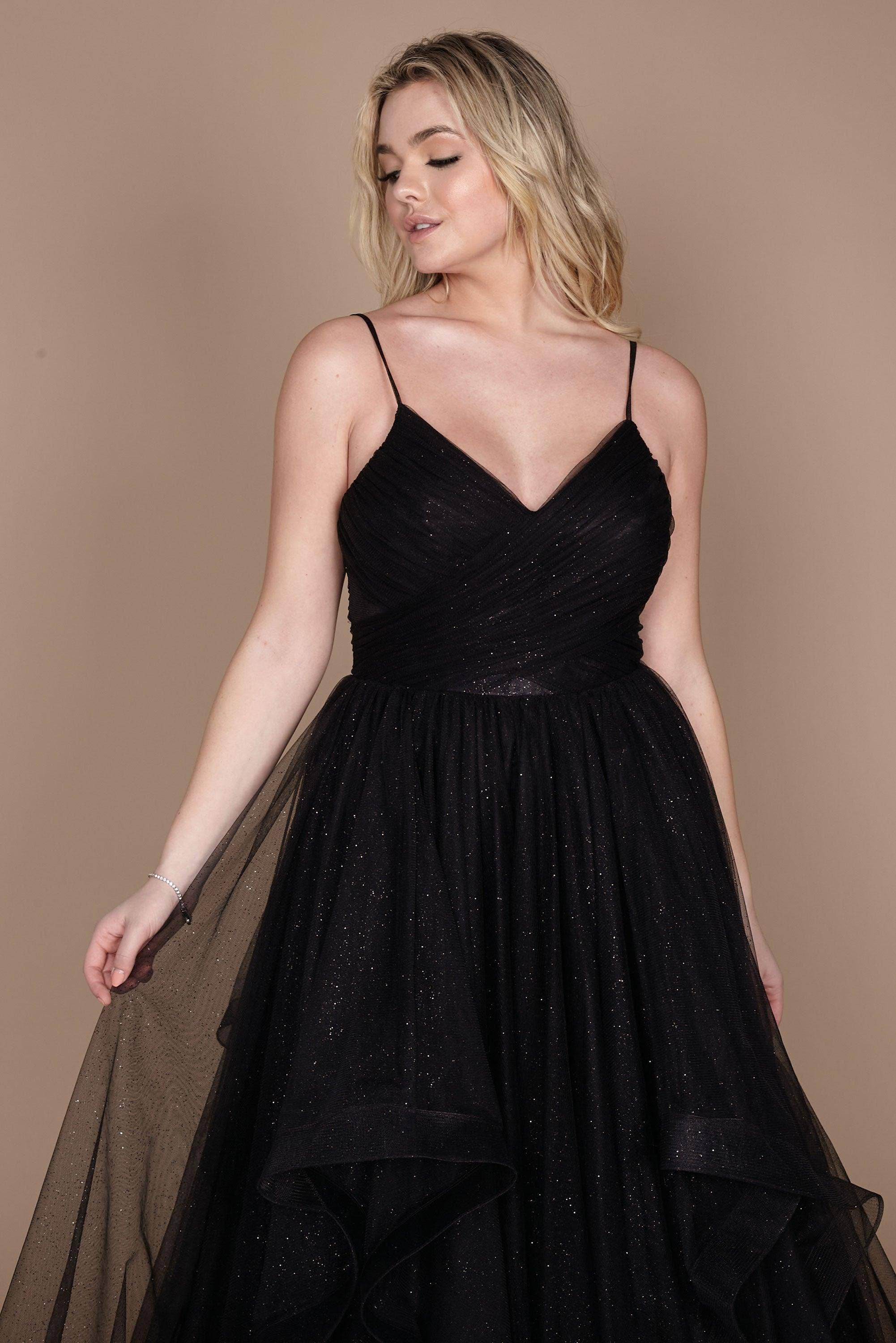 Kos Couture - Vente Robe de soirée – femme - Robe de bal en tulle fluide avec paillettes et décolleté en cœur.3