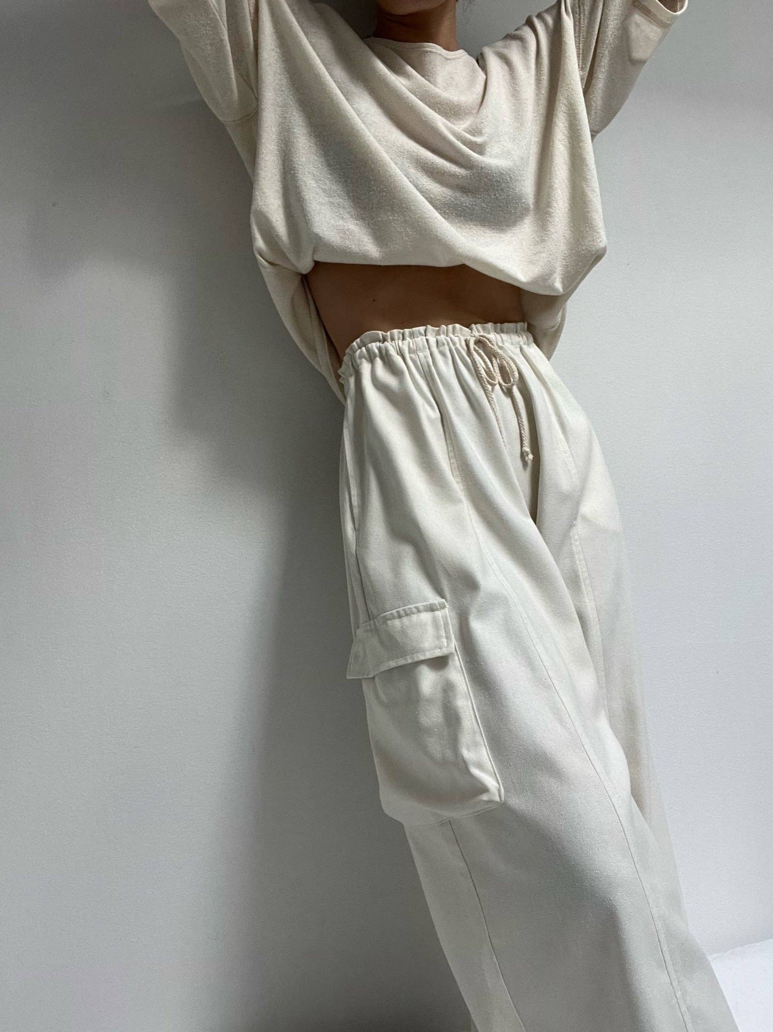 Na Nin - Vente Pantalon – femme - Pantalon cargo en toile de soie Cooper5