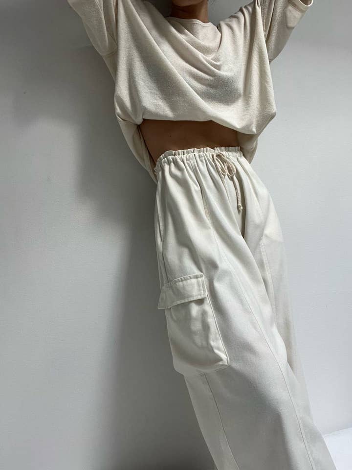 Na Nin – Calças - Mulher por atacado – Calças Cargo de Seda Cooper Canvas5