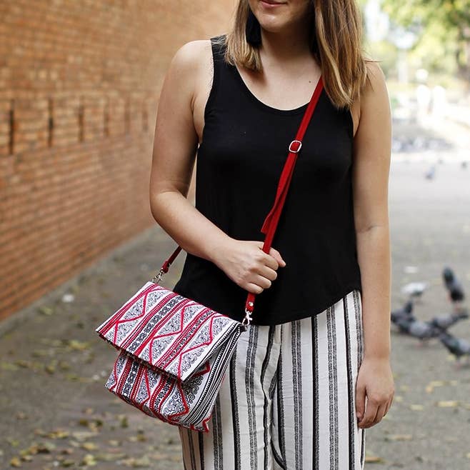 Original Price $49 | Hmong Fold Over SlingYarn Crossbody Bag for wholesale by Lumily