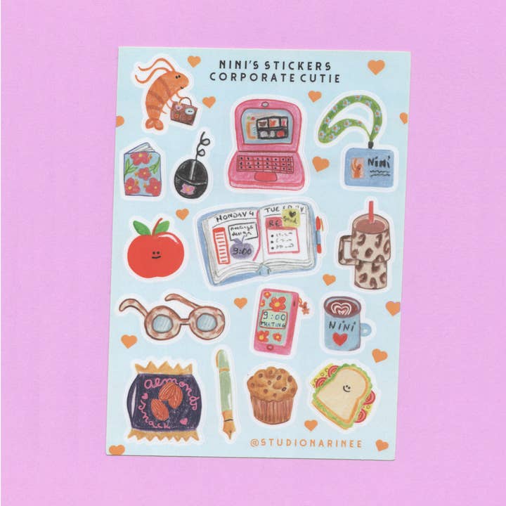 Cutie Corporativa! – Folha de autocolantes A6. por atacado de Studio Narine