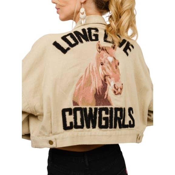 Show Your Western Spirit with Long Live Cowgirls Patch Twill for wholesale by Blue Bunny Inc