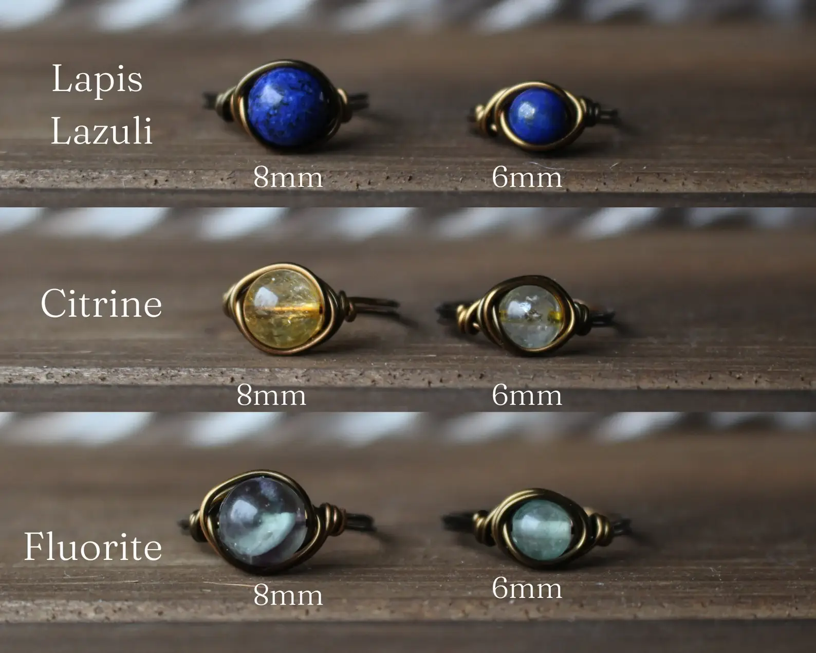 Gratefully Dreaming - Wholesale Cocktail/Statement Ring - Antique Brass Wire Wrapped Gemstone Rings3