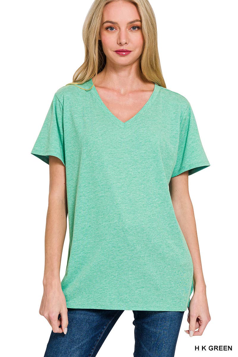 42POPS - Wholesale T-Shirt - Women's - `.Cotton Short Sleeve Boyfriend  V Neck Tee4