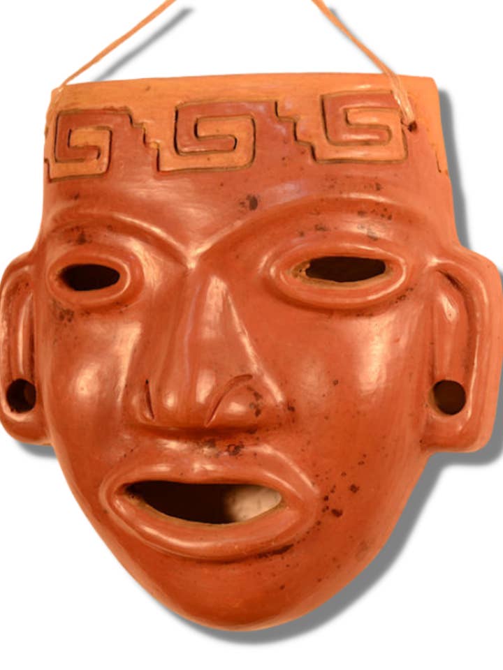 Máscara Cerâmica Vermelha -Arte Mexicana por atacado de Xula Handmade