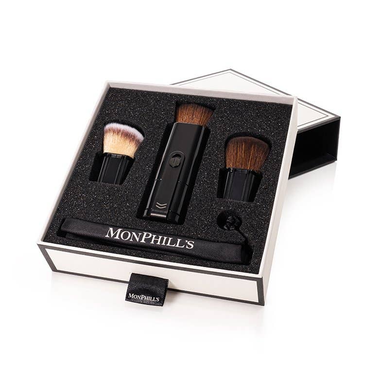 MonPhill's – Großhandel Make-up-Pinsel-Set – MonPhill's James retractable Pinsel mit 3 Aufsätzen2