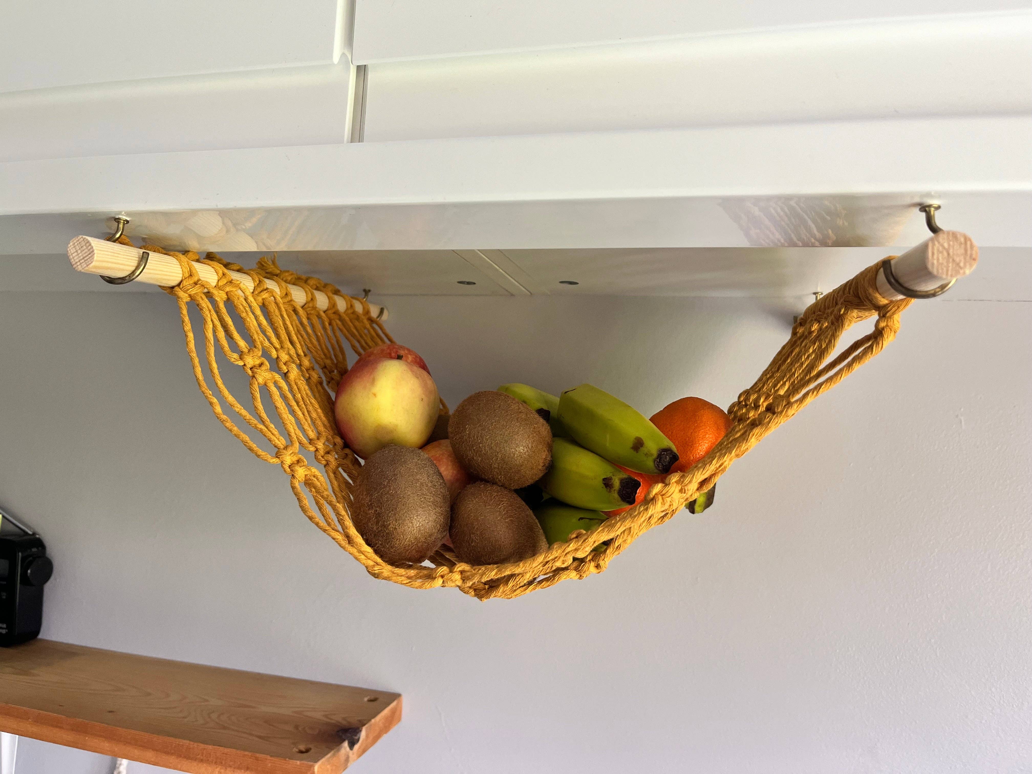 Macra-Made With Love – wholesale Kitchen storage/organiser – Macramé Fruit Hammock – Under Cabinet Hanging Storage9