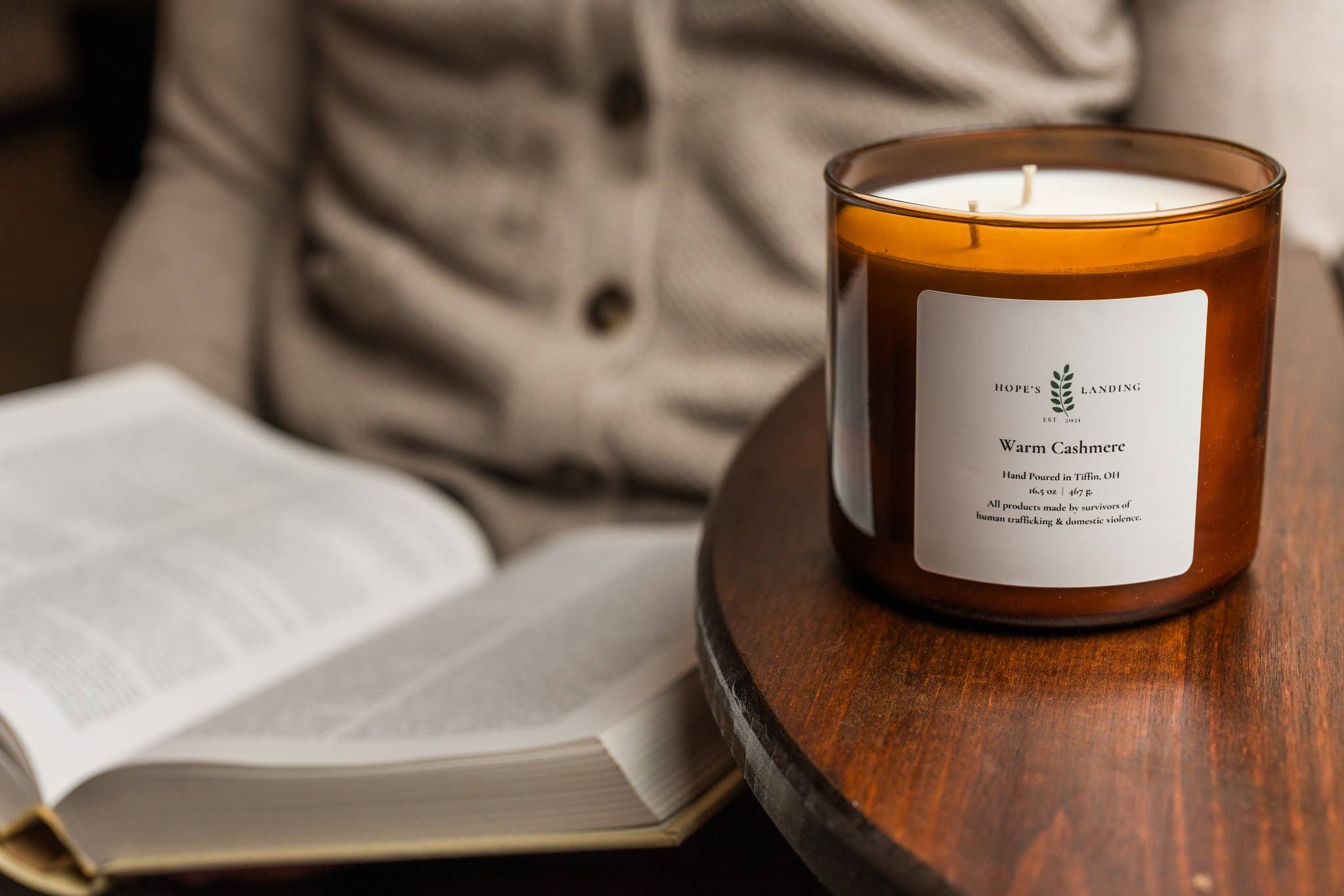 Hope's Landing - Vente Bougie en bocal - Bougie chaude en cachemire2