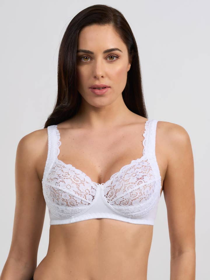 Spiman - Vente Soutien-gorge – femme - Soutien-gorge en tissu élastique et dentelle avec rembourrage latéral