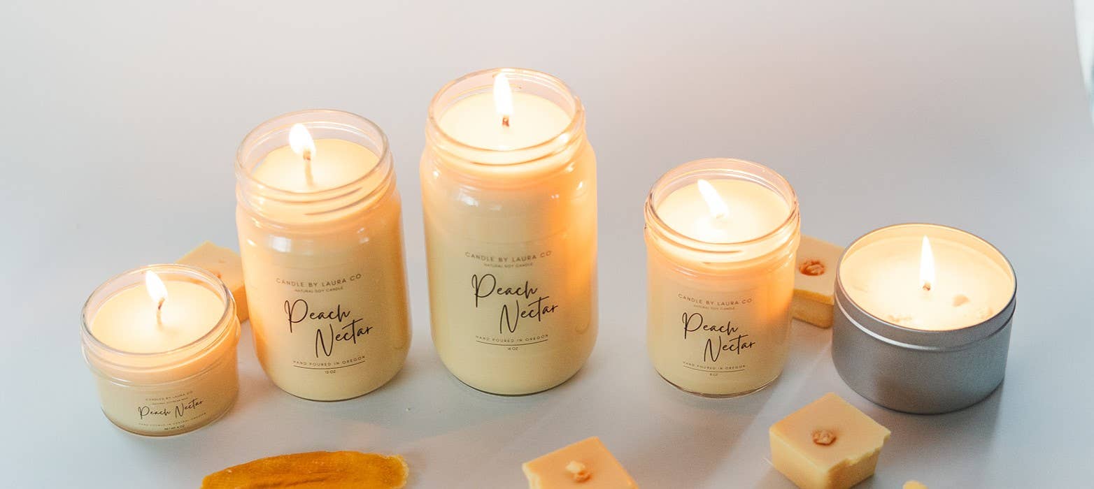 Candles By Laura - Wholesale Jar/Filled Candle - Peach Nectar Soy Jar Candle2