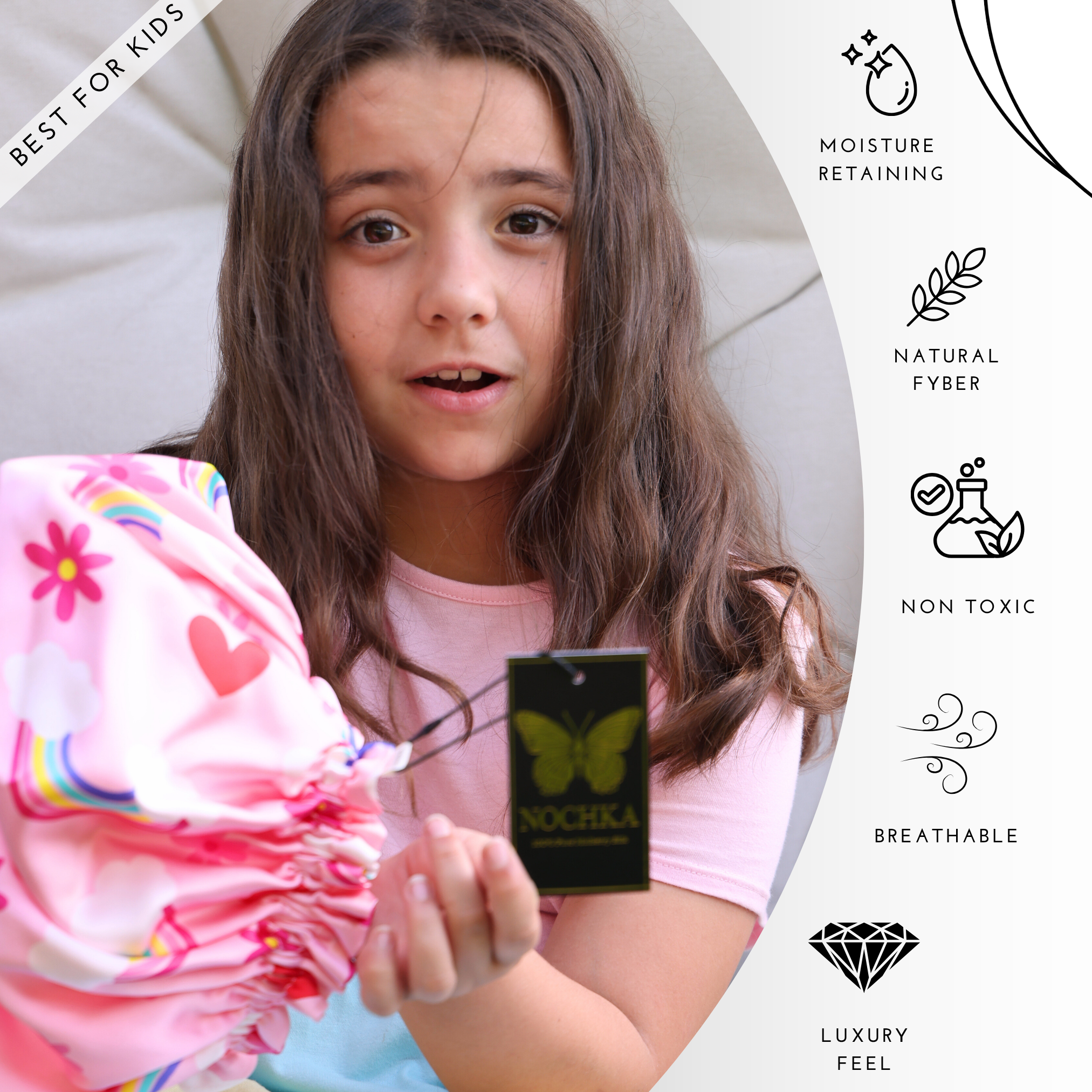 Nochka – Engroshandel Kyse – til baby – Ren Mulberry Silke Hue til Børn – Vendbar & Holdbar5