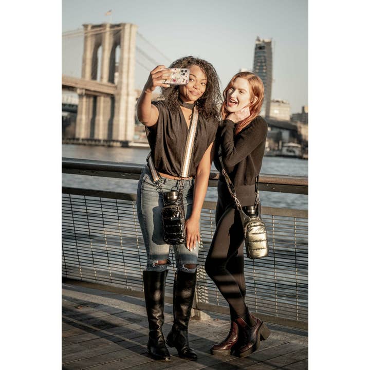 WanderFull - Wholesale Crossbody Bag - Women's - Army Green Shiny HydroBag® with Camo Strap3