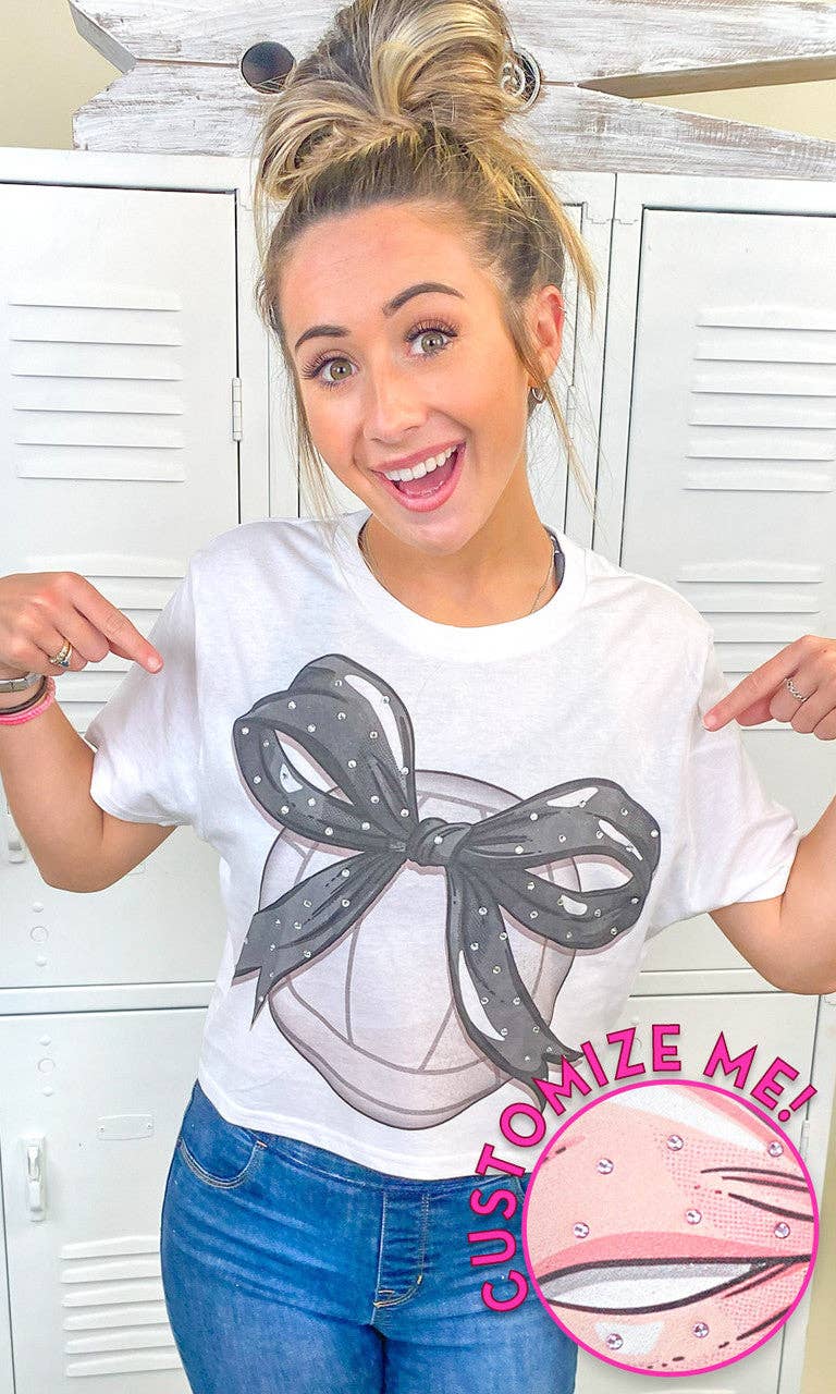 Sugar Stitch - Vente T-shirt à imprimés – femme - Top court graphique en strass avec nœud de volley-ball personnalisé