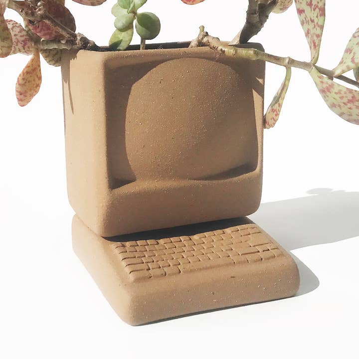 Small Stoneware Computer Planter for wholesale by Wyatt Little