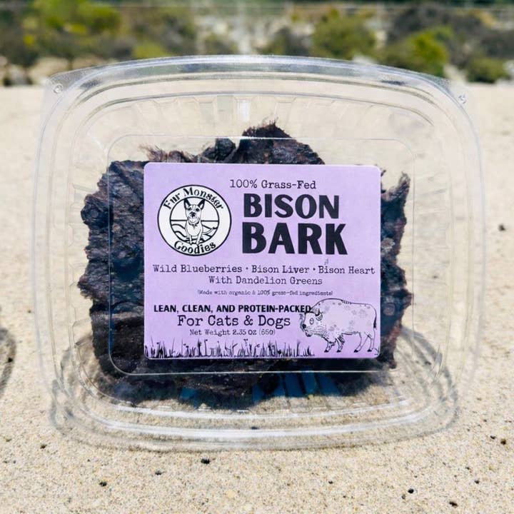 Fur Monster Goodies LLC – Großhandel Leckerlis – Hund – Rinde: 100% Grasgefütterter Bison: Luftgetrocknetes Jerky-Leckerli