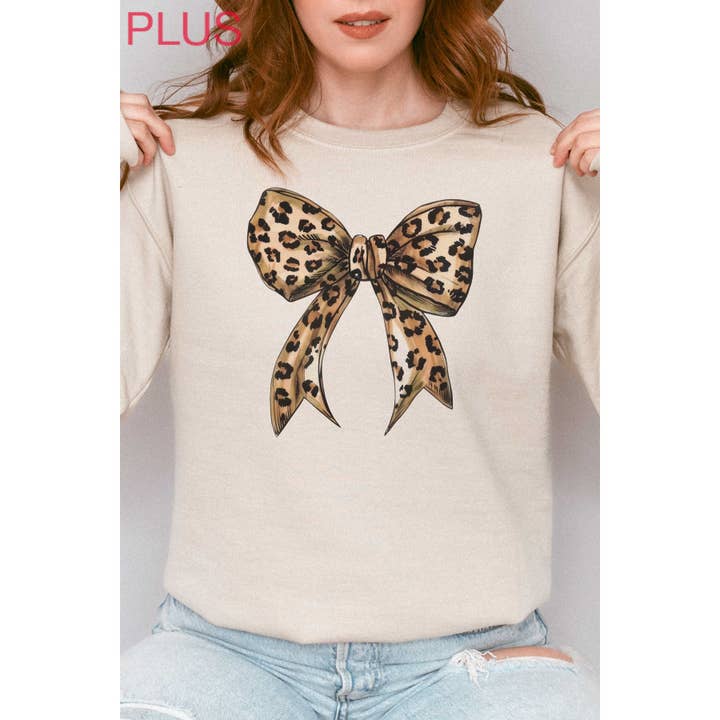 LEOPARD BOW Plus Size Sweatshirt for wholesale by A. BLUSH CO