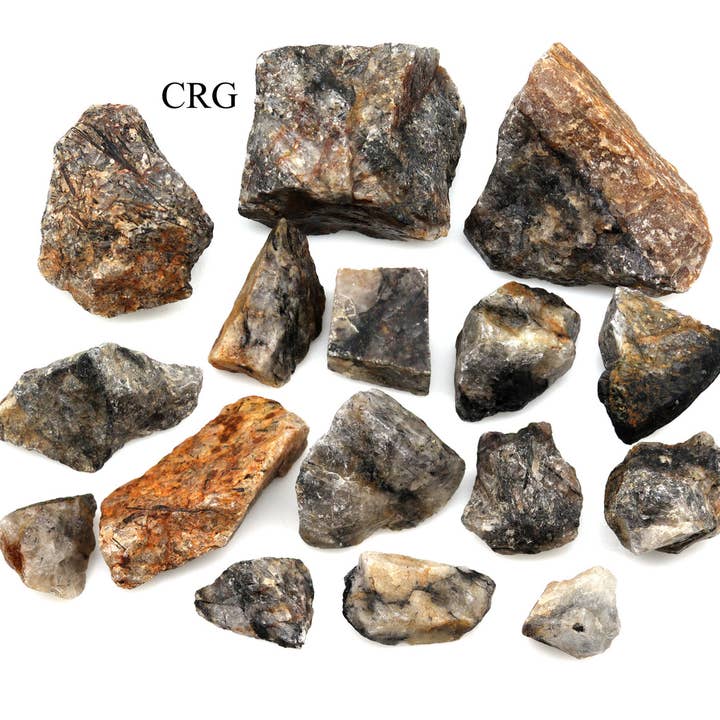 Crystal River Gems LLC - Wholesale Spiritual Stone/Crystal - 5 KILO LOT - Tourmalated (Black Rutile) Quartz from India