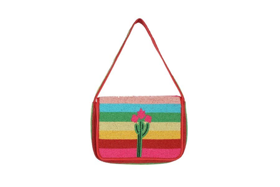 Nima Accessories Inc - Wholesale Shoulder Bag - Women's - Fully Beaded Multi Color Ladies Shoulder Handbag