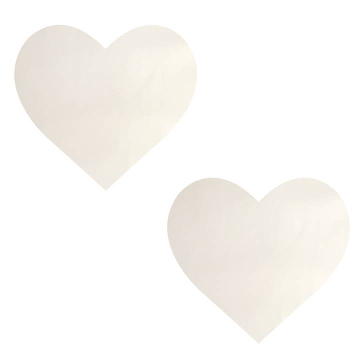SKIN Tone Creme Brûlée Wet Vinyl Cream Heart Nipple Cover Pasties for wholesale by Neva Nude