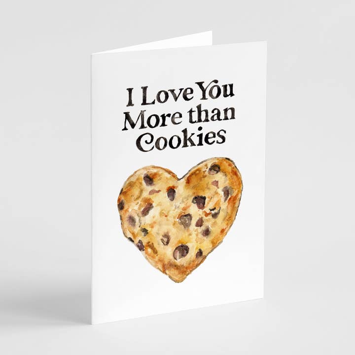 Ich liebe dich mehr als Kekse Love Card für den Großhandel von kathyphantastic