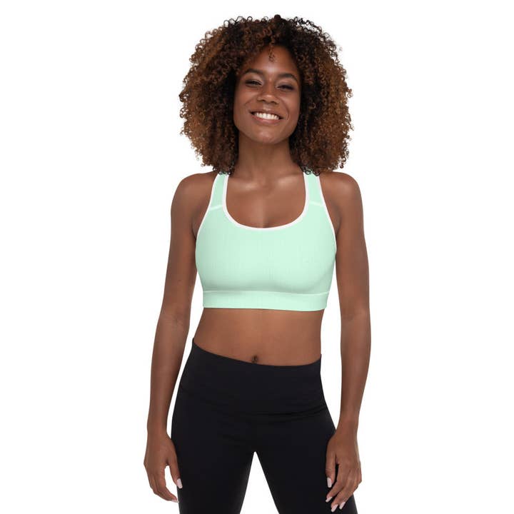 Soutien-gorge de sport rembourré vert menthe pour la vente par HAVAH