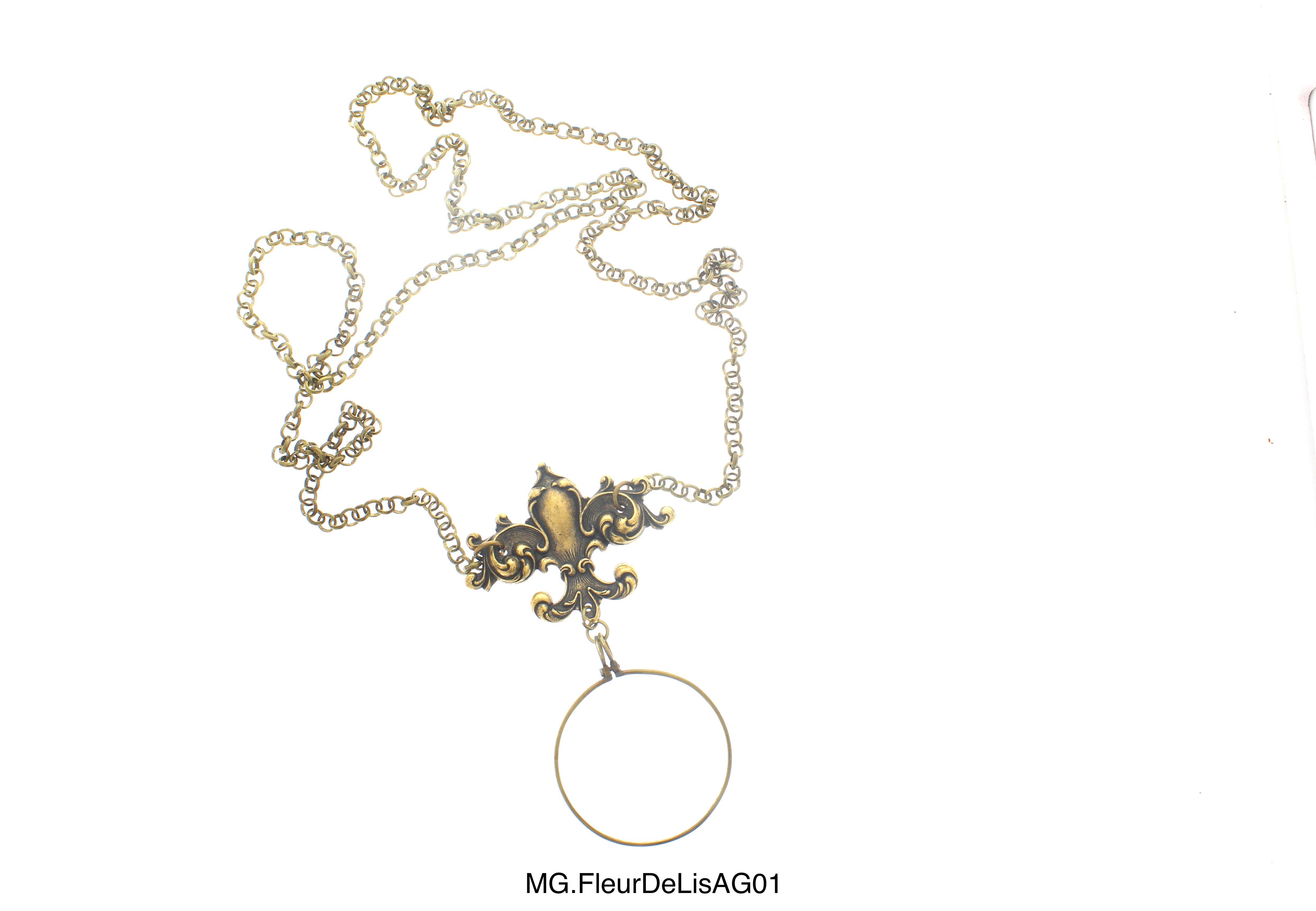 HHH Designs - Vendita all'ingrosso Collana con ciondolo/pendaglio - Collane con monocolo vittoriano in vetro d'ingrandimento in oro antico, ciascuna1