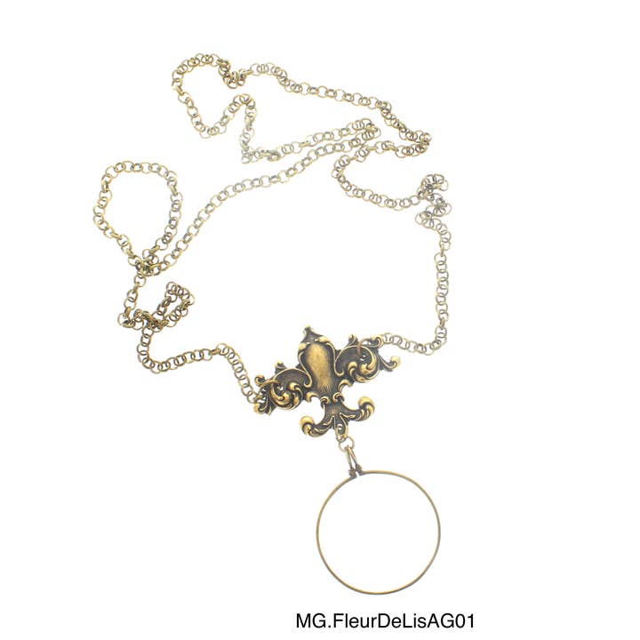 HHH Designs - Vendita all'ingrosso Collana con ciondolo/pendaglio - Collane con monocolo vittoriano in vetro d'ingrandimento in oro antico, ciascuna1