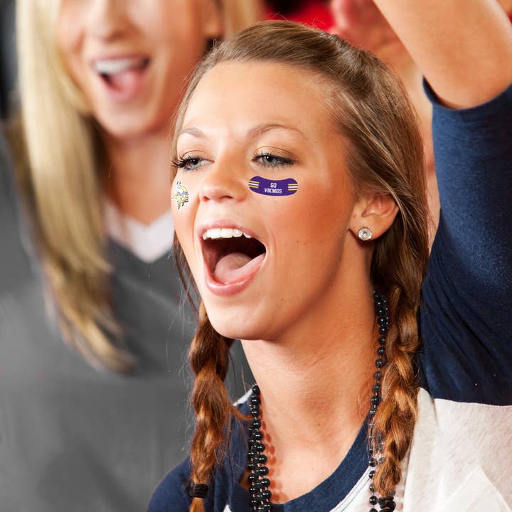 Rico Industries - Wholesale Temporary Tattoo - NFL Football Minnesota Vikings Vertical Tattoo2