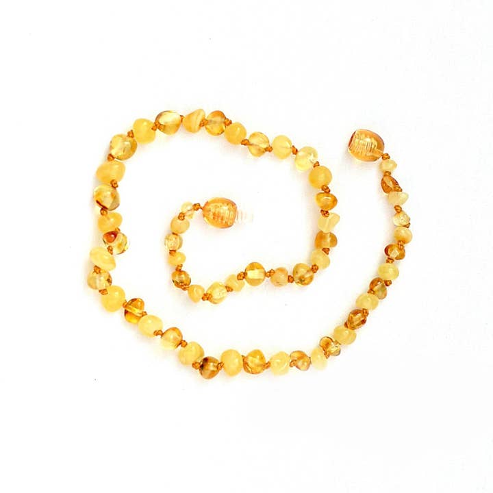 Healing Amber - Wholesale Beaded/Pearl Necklace - Gold-Circle-13 inch