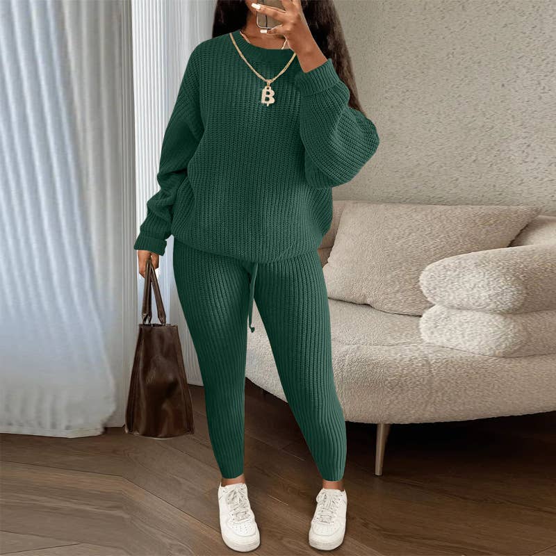 Rosa Clothing - Wholesale Top & Pant Set (NOT Loungewear) - Women's - Fashion Casual Knitted Sweater Trousers Set 12 Colors7