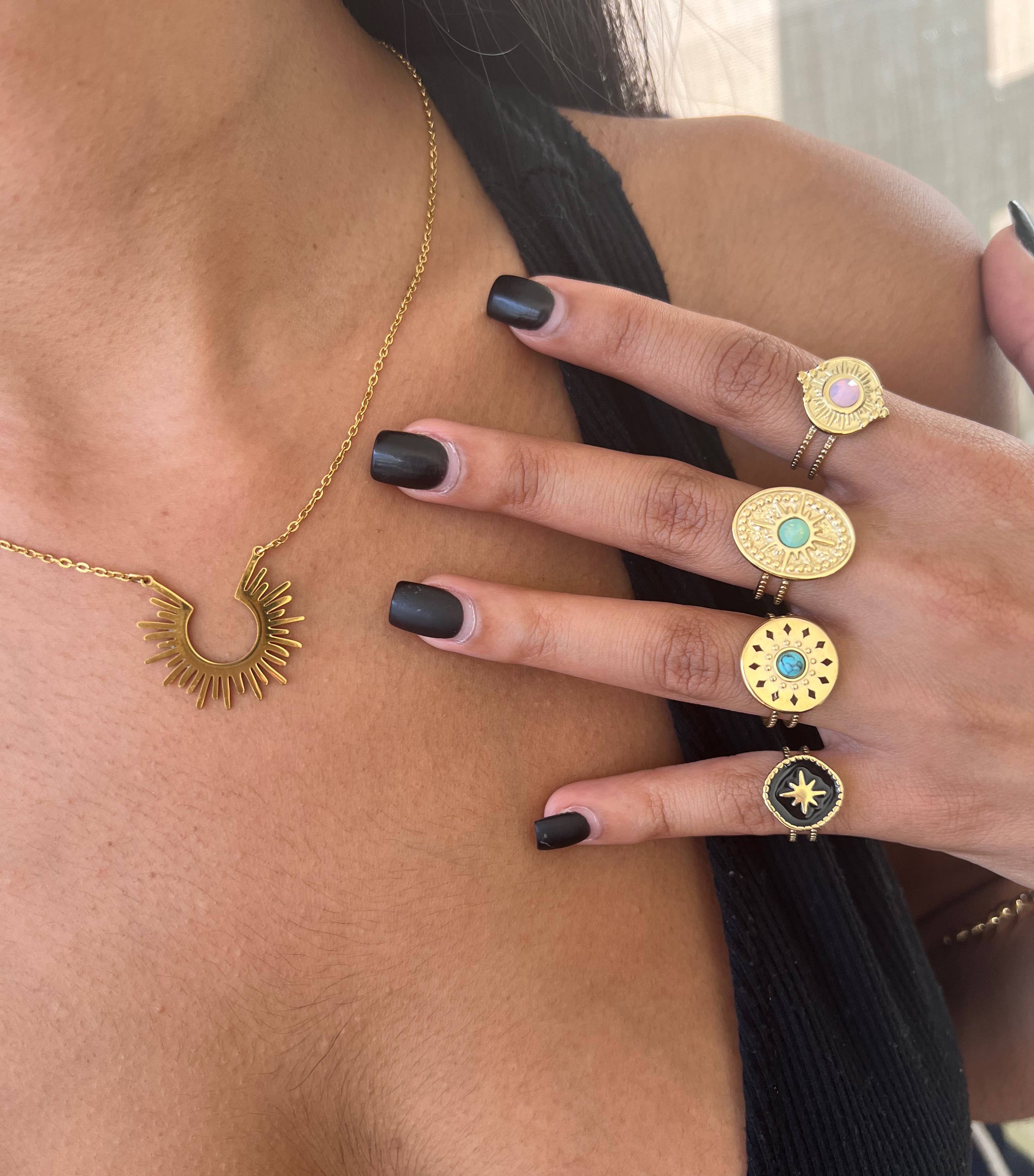 bubs & sass - Wholesale Pendant/Charm Necklace - sun ray necklace3