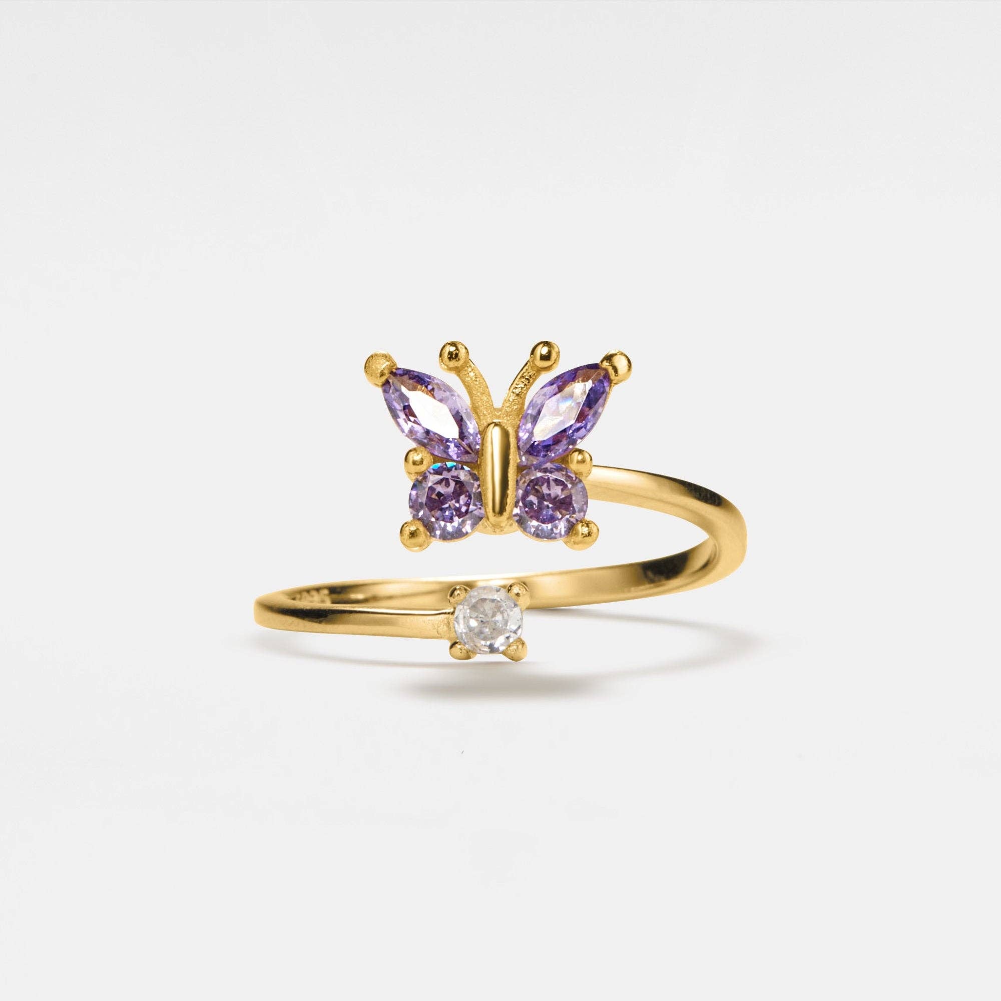 Perimade & Co. LLC - Wholesale Multi-Stone Ring - Butterfly Anxiety Fidget Spinner Ring in 925 Sterling Silver