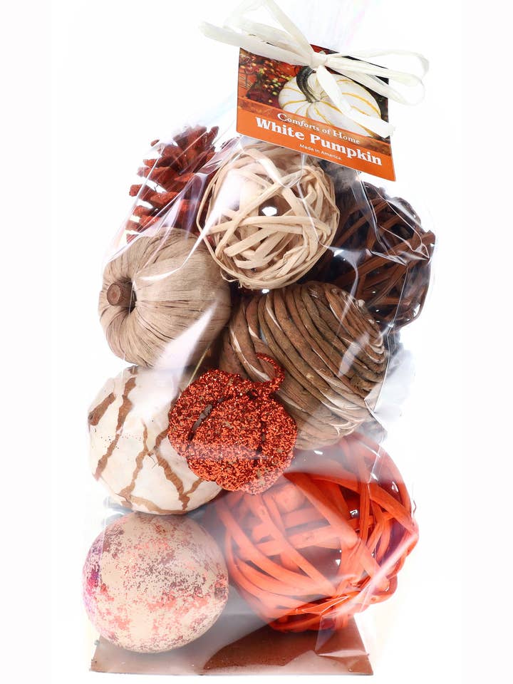 White Pumpkin Jumbo Bag Bowl Filler for wholesale by Comforts of Home