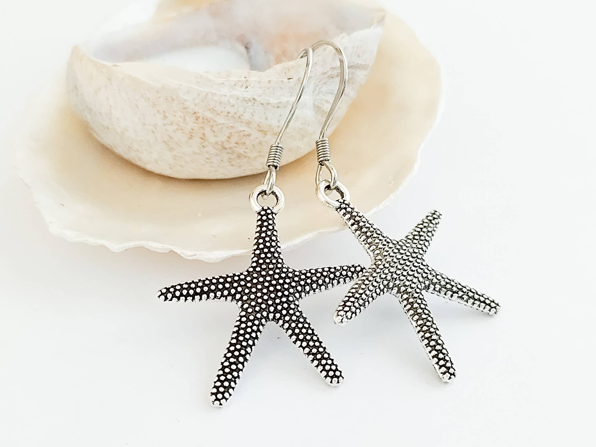 Piccadilly Pendants - Wholesale Dangle Earrings - Silver Starfish Earrings, Nautical Jewelry2