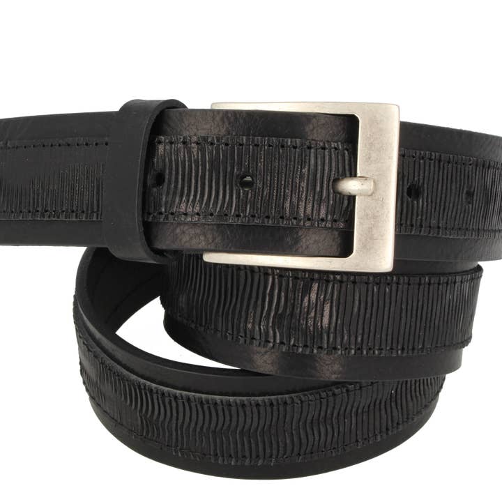 Missouri Futuro Bottalato Unisex Leather Belt Black for wholesale by MGM Design e.K.