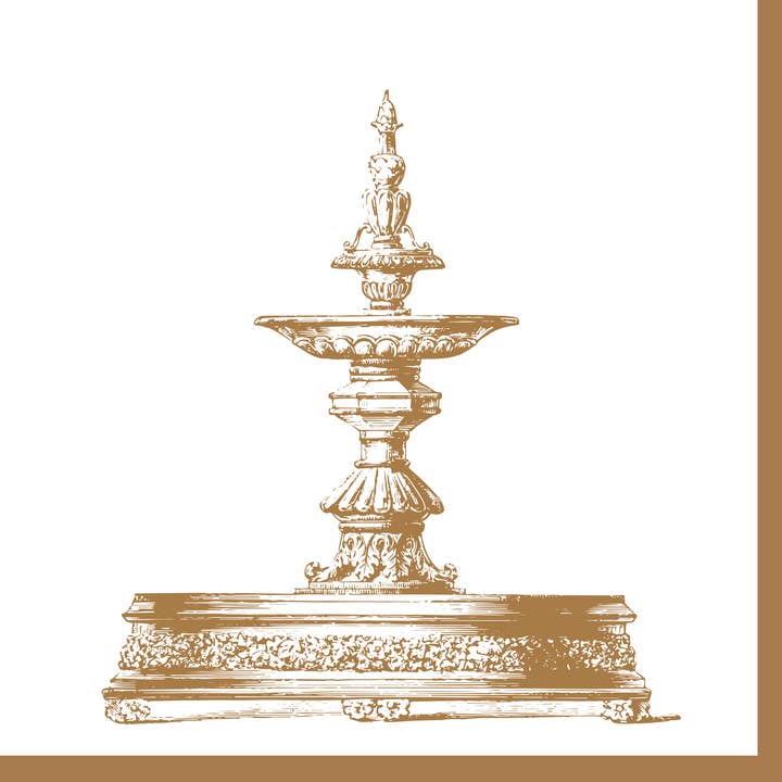 Sepia Fountain Dinner Napkin for wholesale by Byron and Yorke