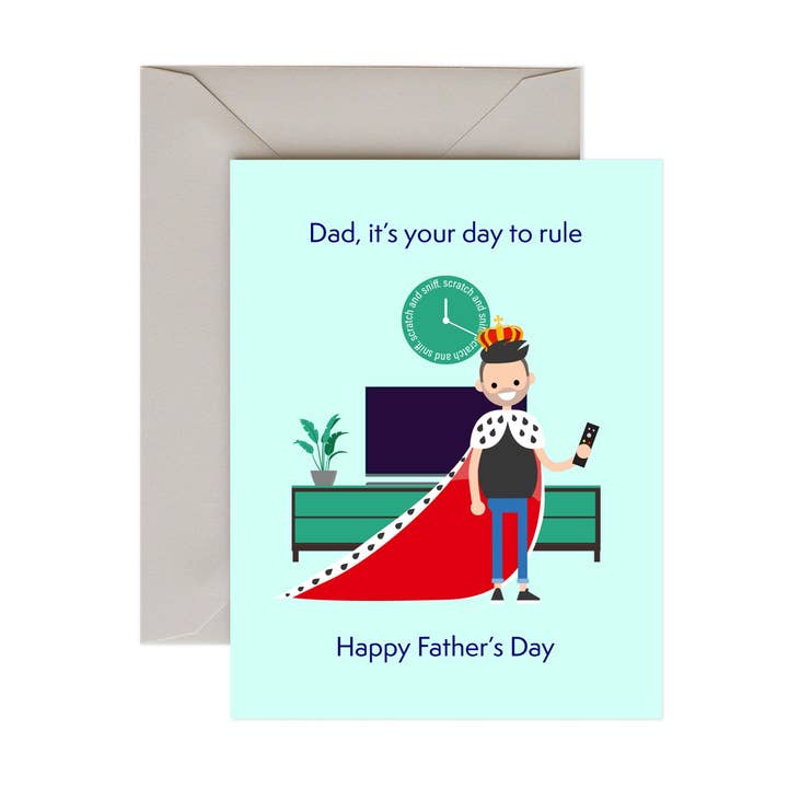 FATHER'S DAY - SCRATCH AND SNIFF - KING OF THE REMOTE for wholesale by Pancake Paperie