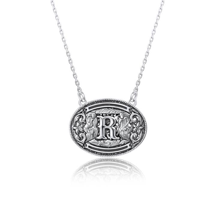 Snowing West - Wholesale Pendant/Charm Necklace - 925 Sterling Silver Belt Buckle Initial Necklace10