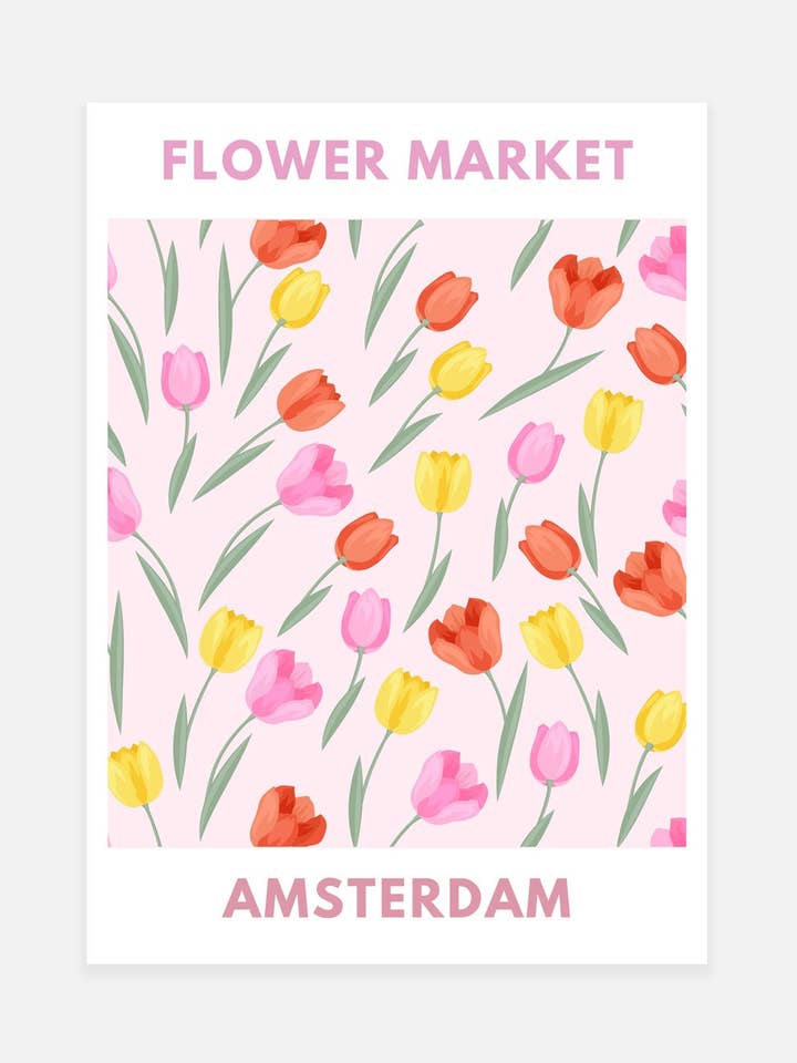 Amsterdam Flower Market Print for wholesale by Noonstead