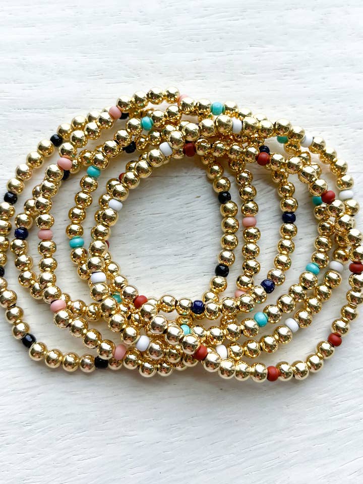 Pulsera de cuentas con relleno de oro Color Pop para venta al por mayor de Hello Heather
