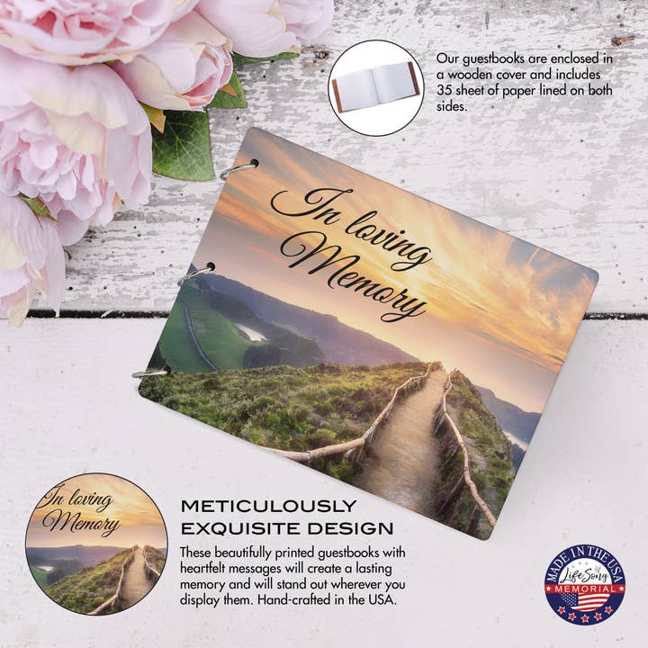 LifeSong Milestones - Wholesale Guest Book - In Loving Memory Nature-Inspired Bereavement Guest Book3
