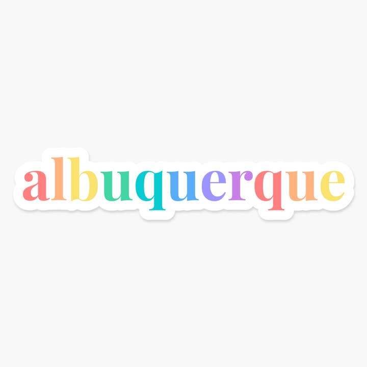Albuquerque, Nuevo México 4.5 x 1 in - Pegatina diaria para venta al por mayor de Footnotes