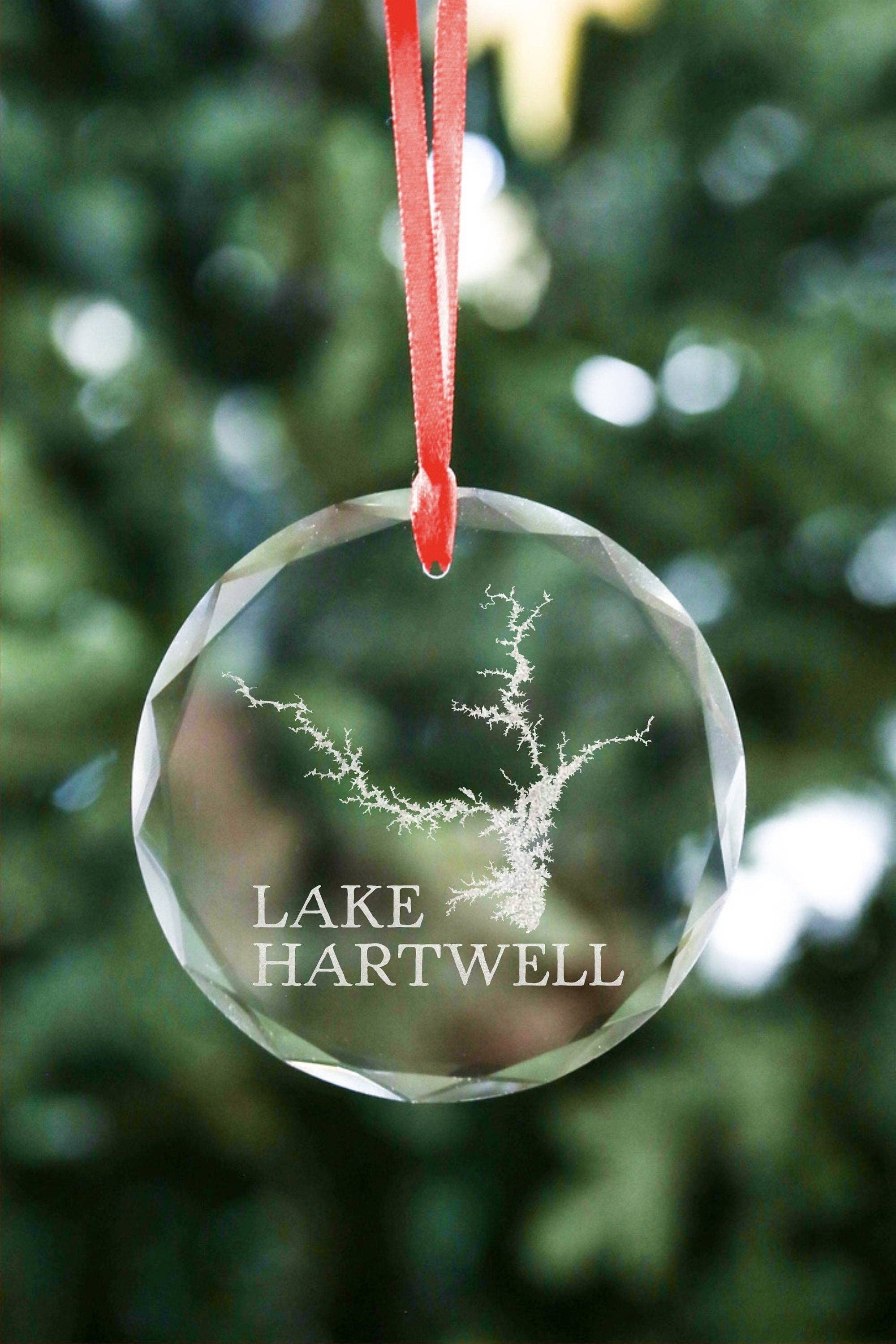 The Lillie Pad - Wholesale Ornament - Custom Lake Map Ornament - Etched Crystal Ornament4