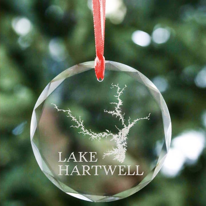 The Lillie Pad - Wholesale Ornament - Custom Lake Map Ornament - Etched Crystal Ornament4
