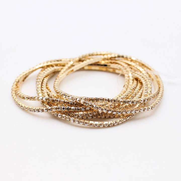 Reference Mode - Wholesale Jewelry Set - Set of 10 gold rhinestone bracelets3