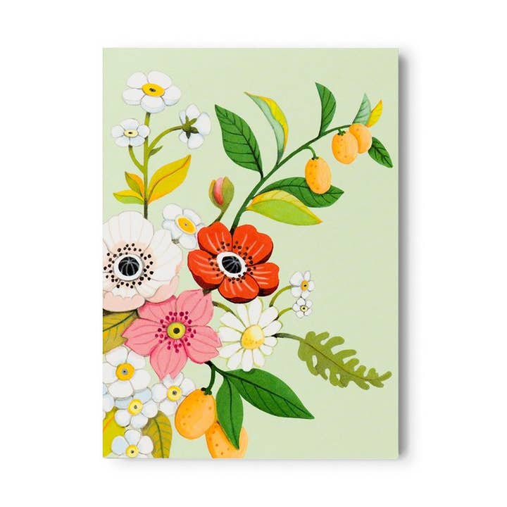 Green Floral Notepad for wholesale by JooJoo Paper
