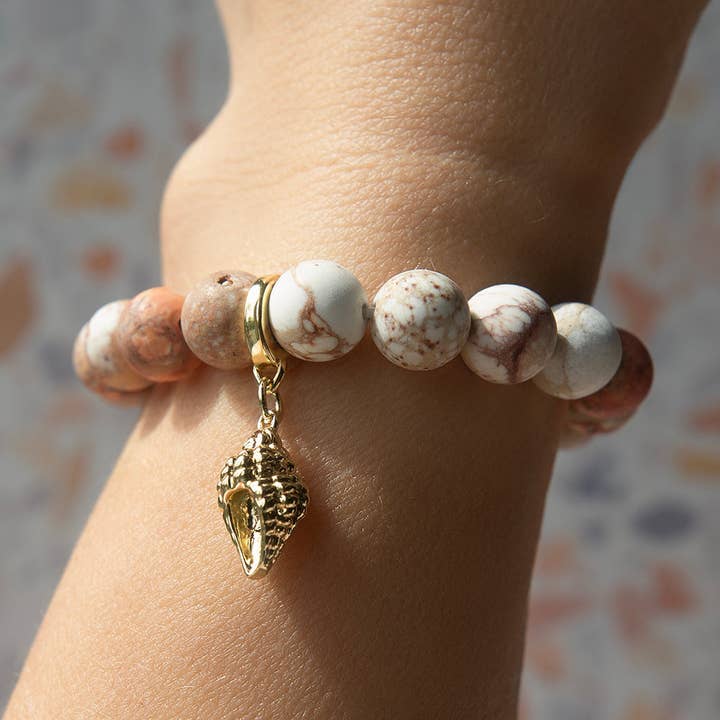 Lenny & Eva - Wholesale Individual Charm/Pendant - 😎Summer Pick😎Conch Shell Charm, Gold