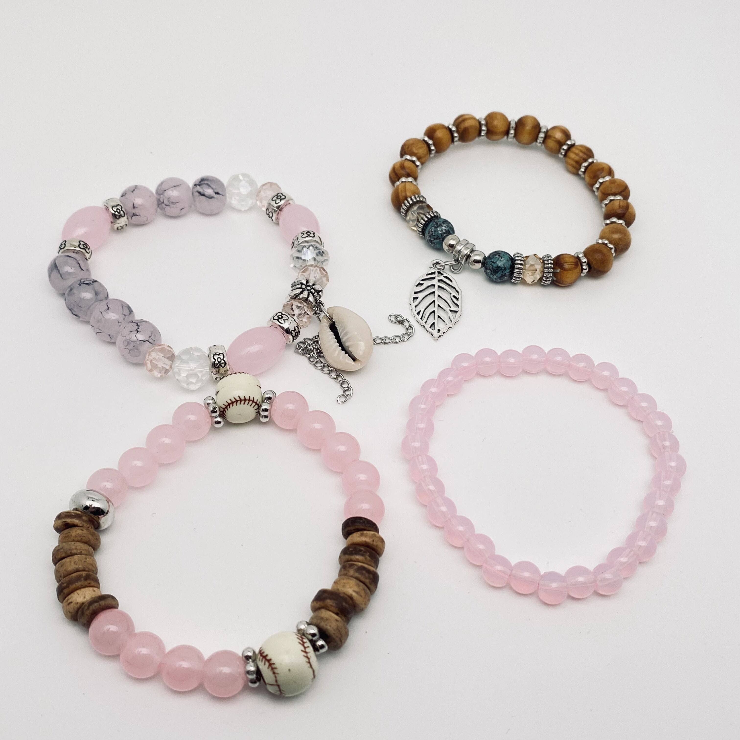 Mio Queena – Großhandel Schmucksets – Böhmisches elastisches Seil handgefertigtes Perlenarmband 4 Stück/Set7