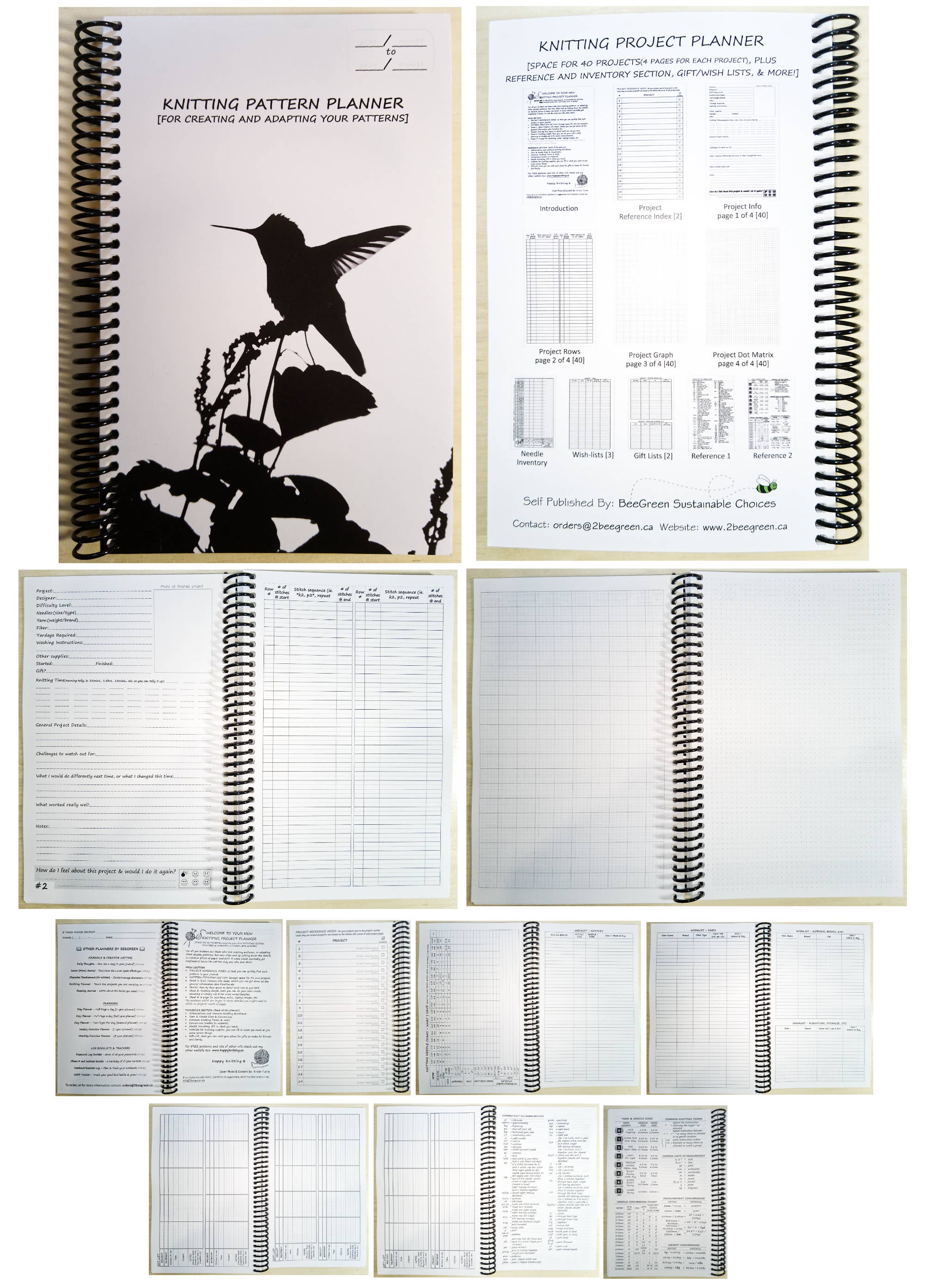 BeeGreen & CraftsPlannersPlus - Wholesale Planner - Knitting Project Planner [Spiral Bound]1