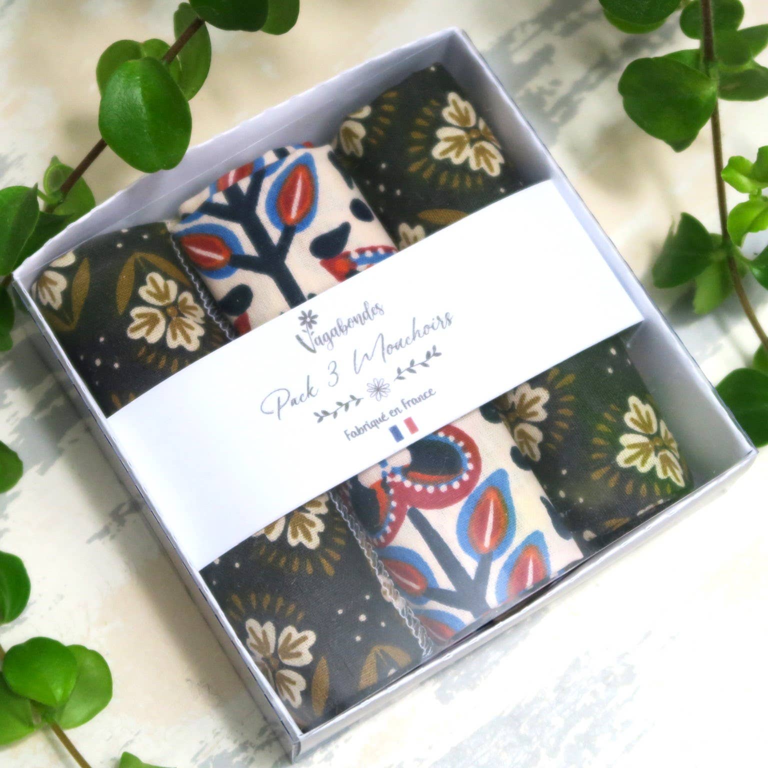 Vagabondes - Wholesale Handkerchief - Unisex - Pack of 3 Cotton Handkerchiefs, Reusable and Eco-friendly1